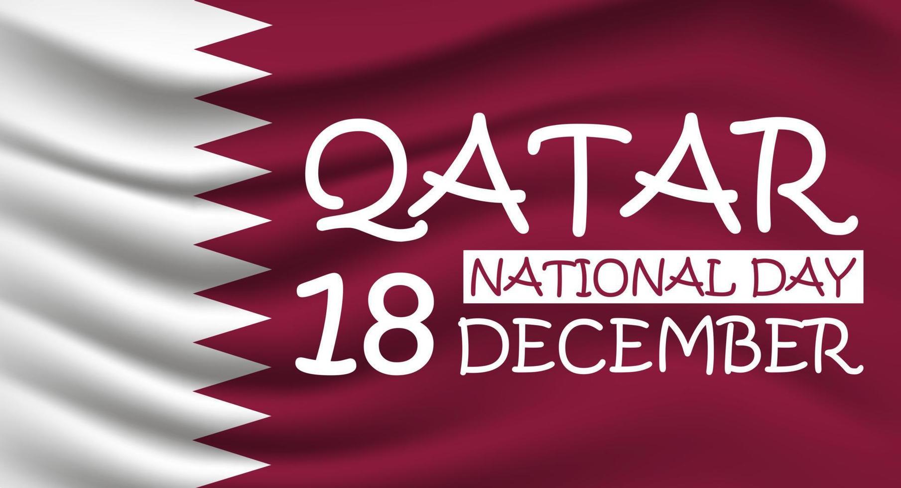 qatar nationell dag är berömd i 18: e december. realistisk qatari flagga är vinka. illustration vektor för baner, webb