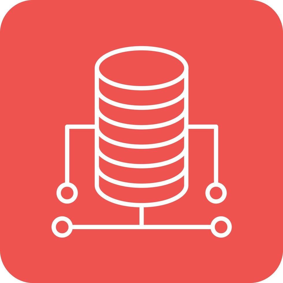 Hintergrundsymbole für runde Ecken der Datenbanklinie vektor