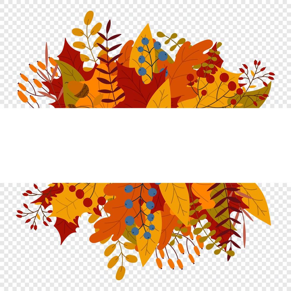 Herbstvektorbanner aus Blättern und Ästen. hallo herbst fallende blätter. Herbstlaub fallen und beliebte Blätter. Herbstgestaltung. Vektor-Illustration vektor
