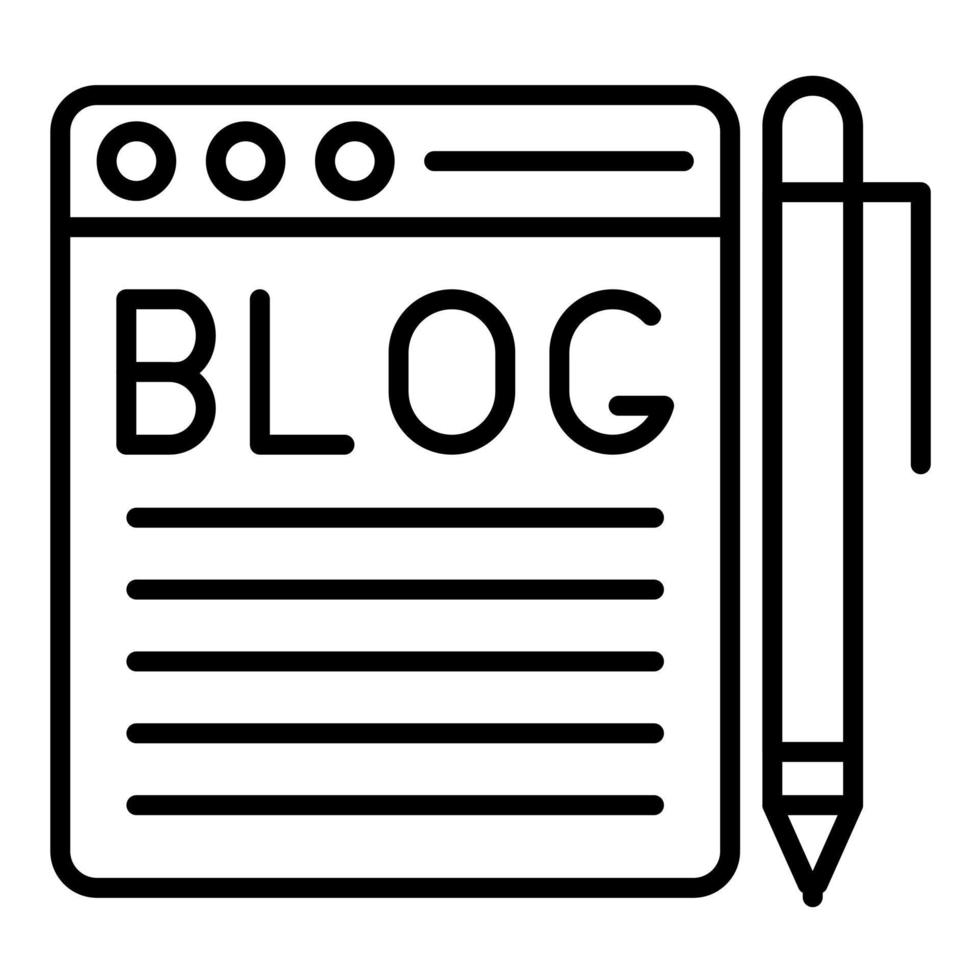 Blogging-Liniensymbol vektor