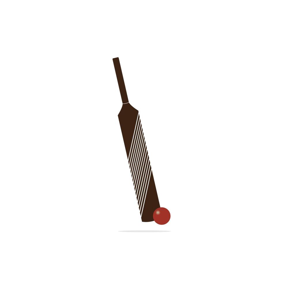 cricket boll och fladdermus logotyp. enkel illustration av cricket boll och fladdermus vektor logotyp på vit bakgrund.