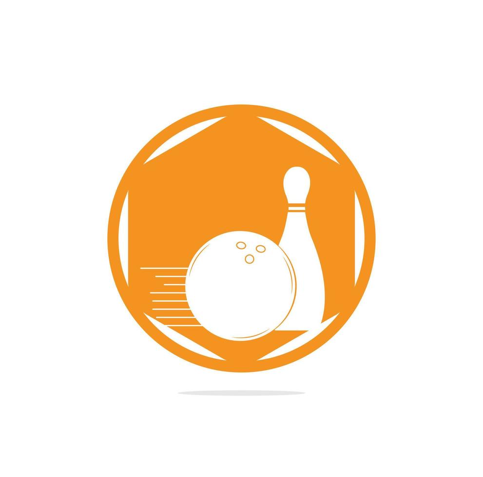 Style-Bowling-Logo, Symbole und Symbol. Bowling-Kugel und Bowling-Pin-Illustration. vektor
