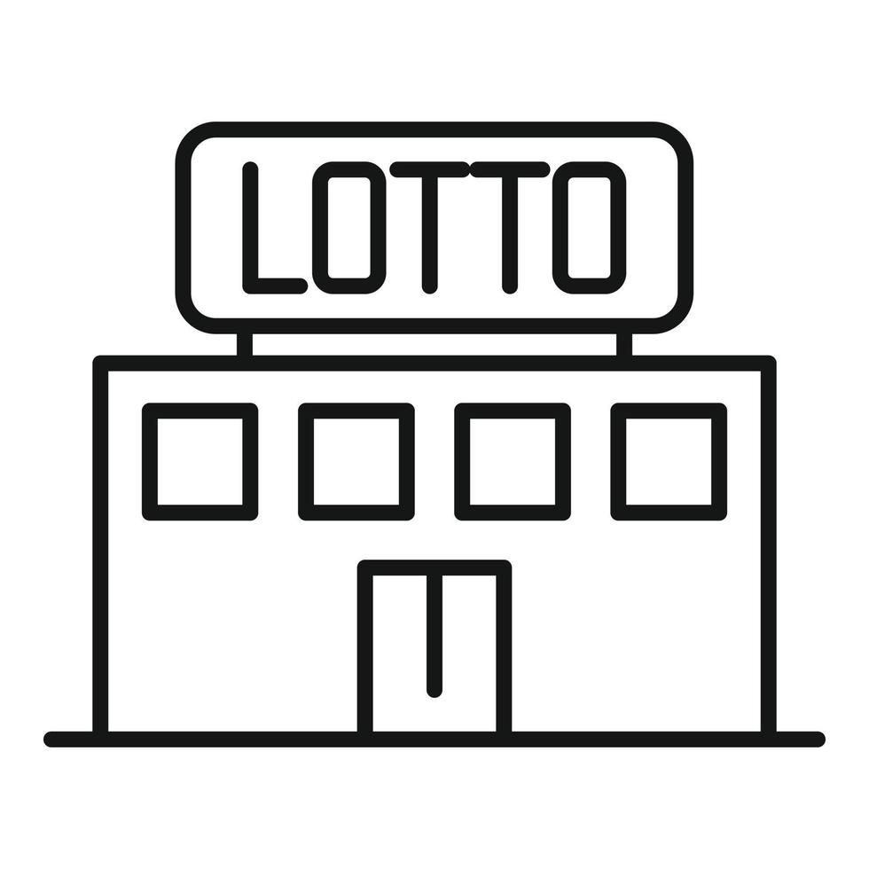 Lotto-Gebäude-Icon-Umrissvektor. Bingo-Lotterie vektor