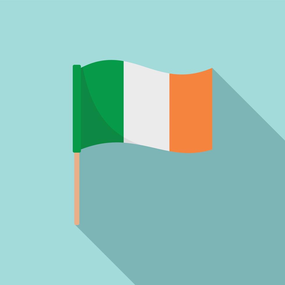 Schleudern der irischen Flaggenikone, flacher Stil vektor
