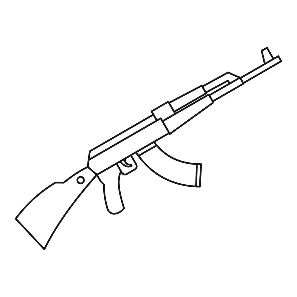 Kalaschnikow ak 47 Maschinensymbol, Umrissstil vektor