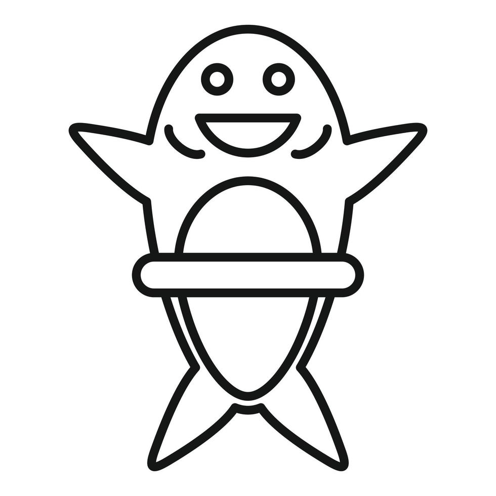 Symbol für Hai-Badespielzeug, Umrissstil vektor
