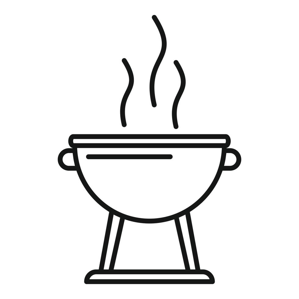 Symbol für Lebensmittelbrazier, Umrissstil vektor