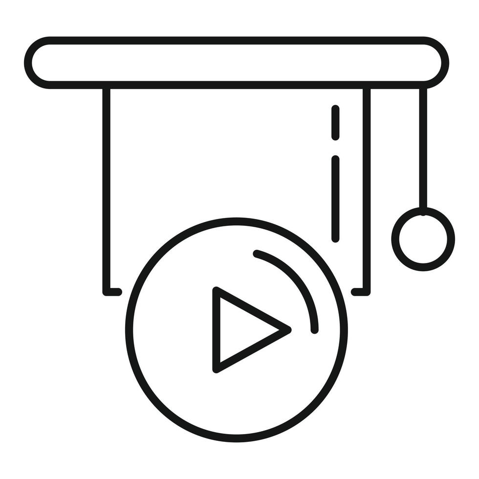 Video-Lektionssymbol für das Heimtraining, Umrissstil vektor