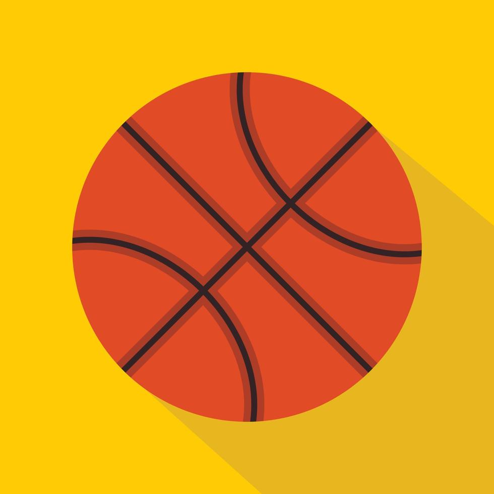 orange basketboll boll ikon, platt stil vektor