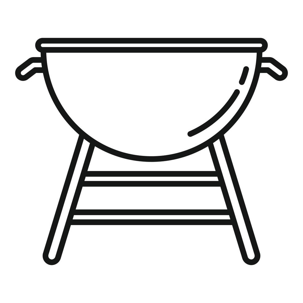 Kochen Kohlenbecken Symbol, Outline-Stil vektor