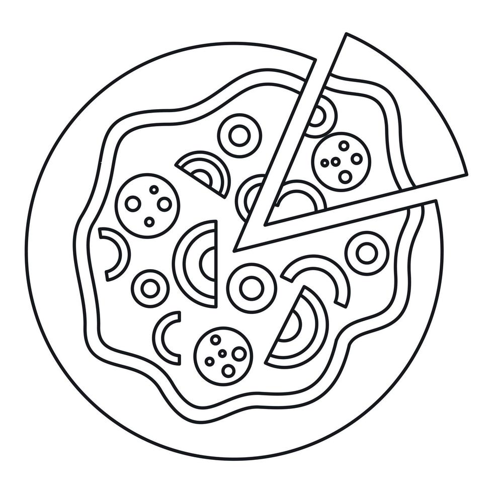 Pizza-Symbol, Umrissstil vektor