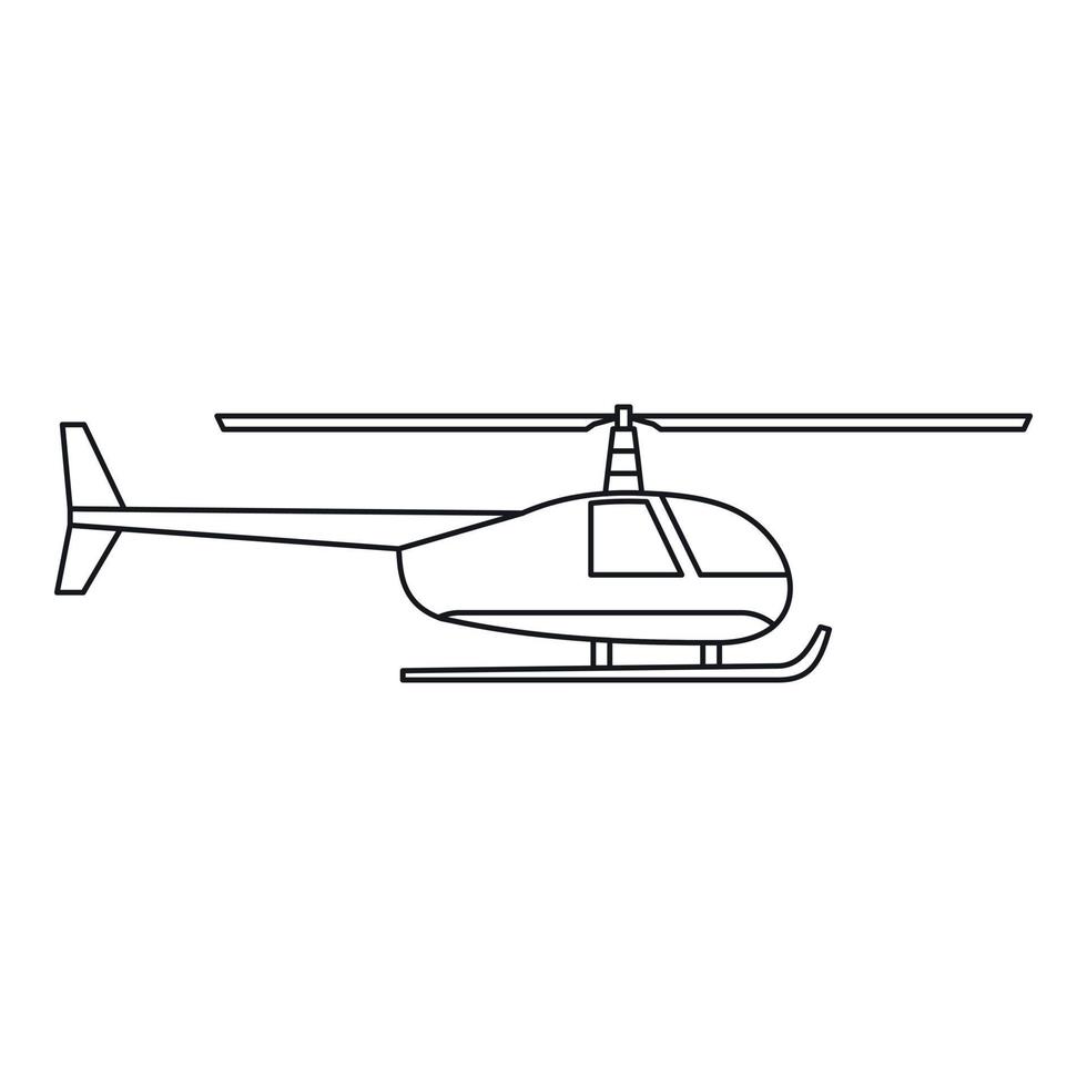 helikopter ikon, översikt stil vektor