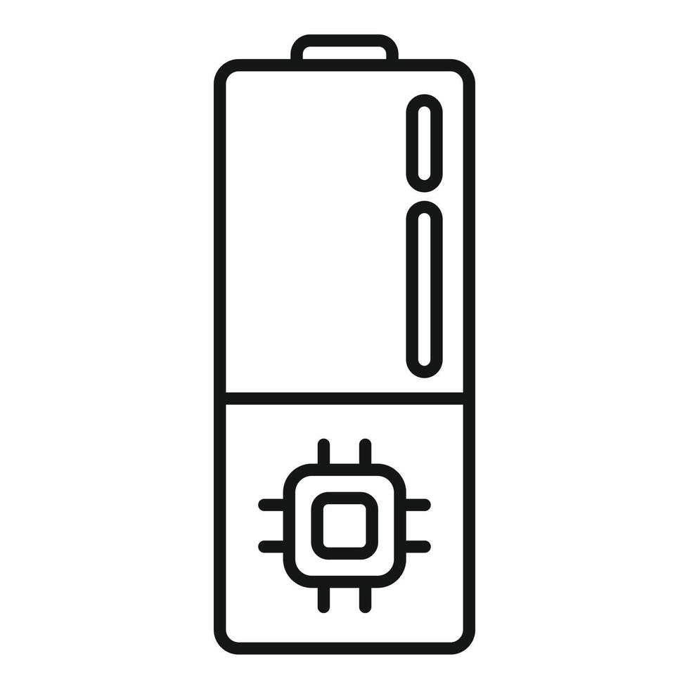 Nanotechnologie-Batteriesymbol, Umrissstil vektor