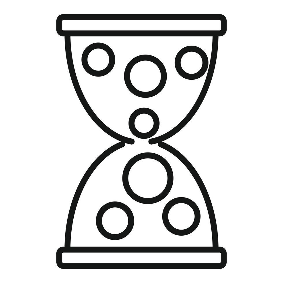 pengar timglas ikon, översikt stil vektor