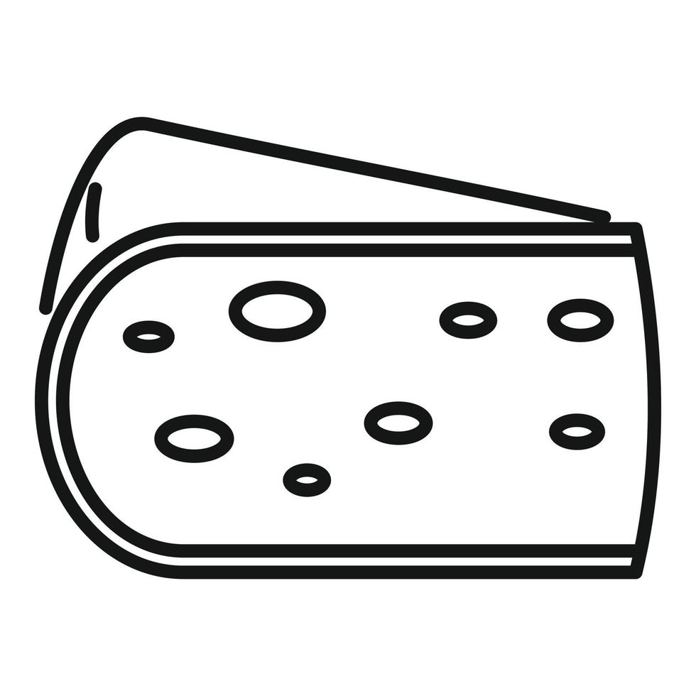 Käse-Gouda-Symbol, Umrissstil vektor