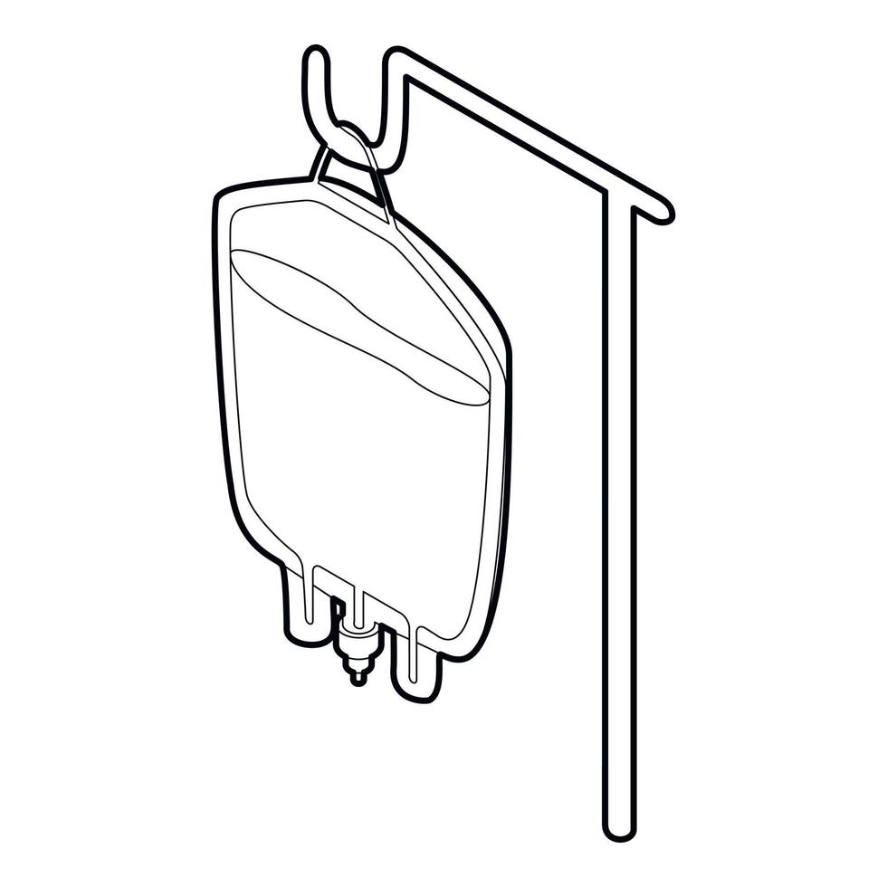 Paket für Bluttransfusionssymbol, Umrissstil vektor