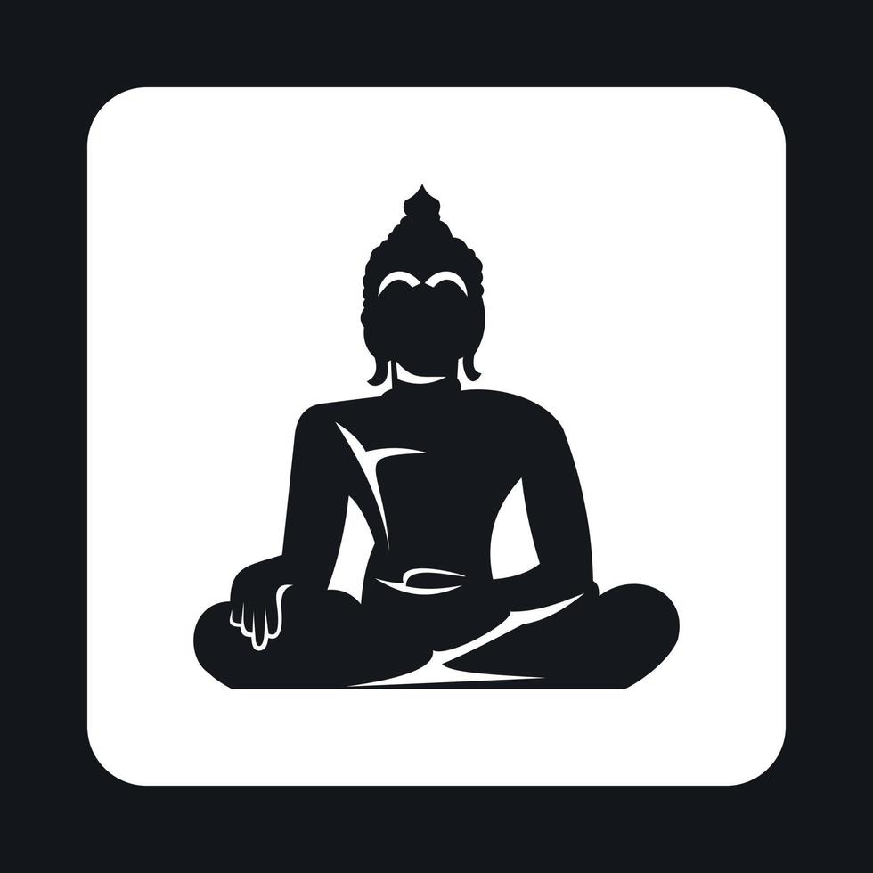 Buddha-Statue-Symbol, einfacher Stil vektor