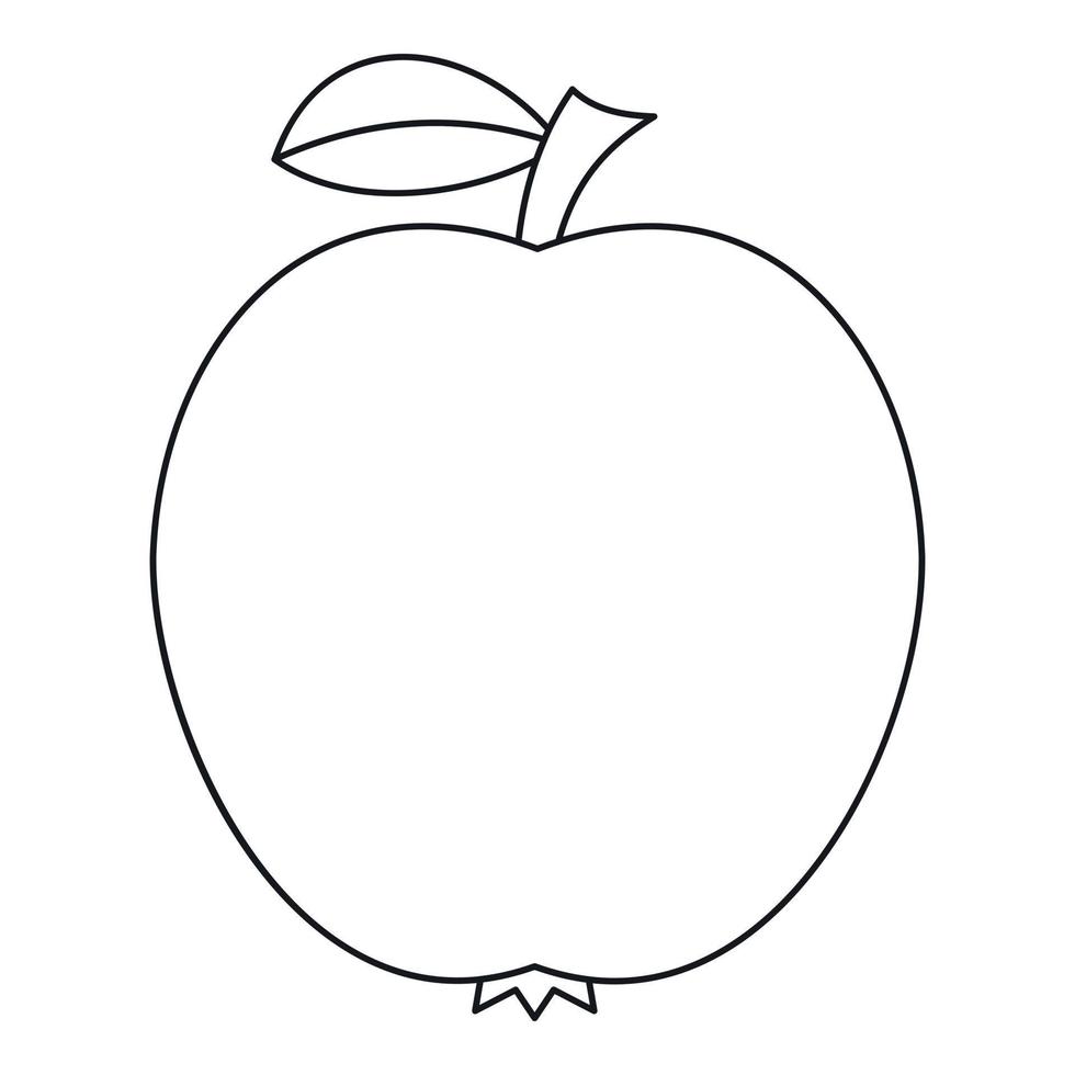 äpple ikon, översikt stil vektor