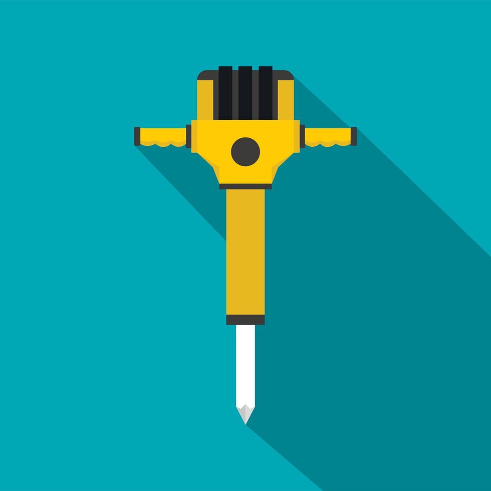 pneumatisk hammare ikon, platt stil vektor