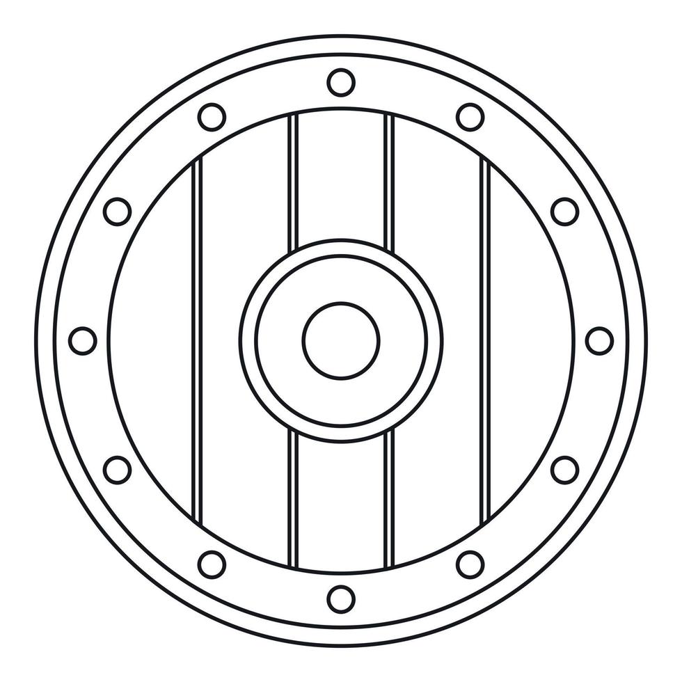 Rundes Armeeschild-Symbol, Umrissstil vektor