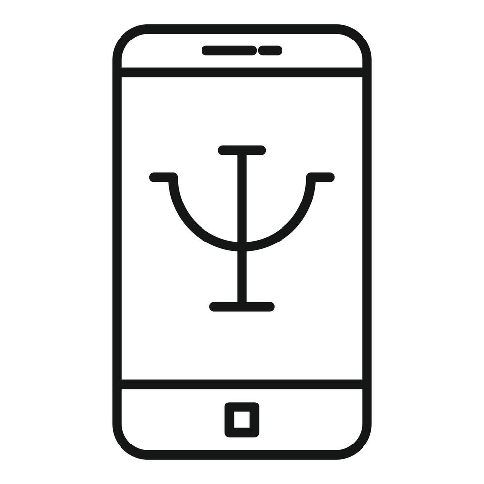 psykologisk mobil app ikon, översikt stil vektor