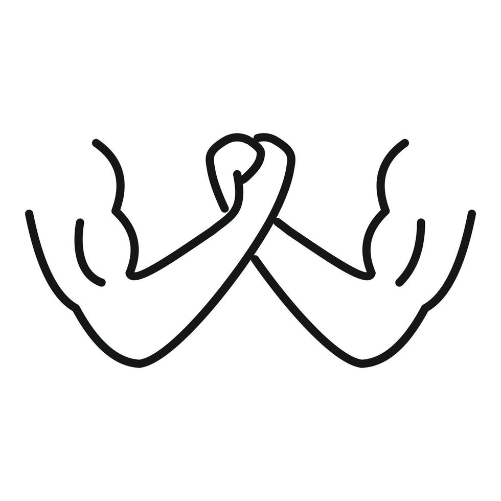 Handshake-Symbol für Armdrücken, Umrissstil vektor
