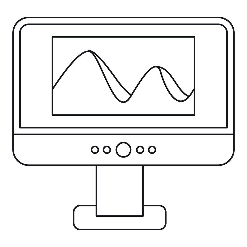 Foto auf Computermonitor-Symbol, Umrissstil vektor