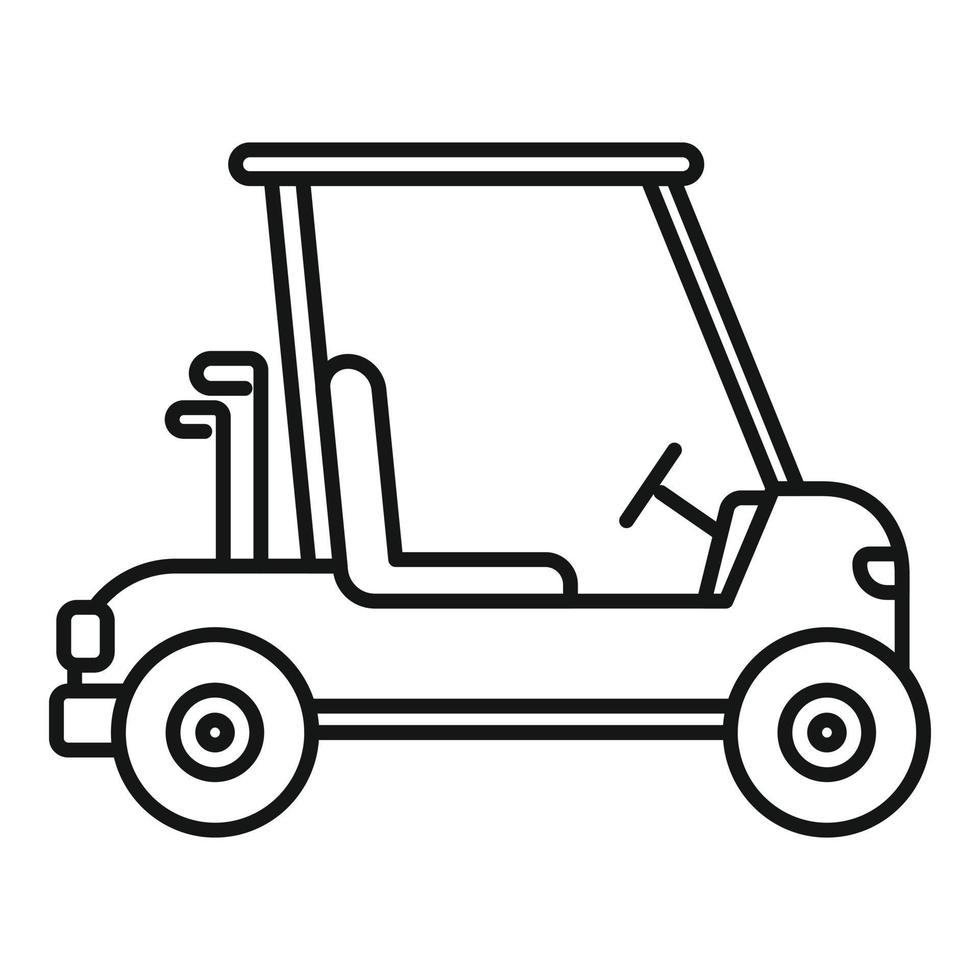 golf vagn kör ikon, översikt stil vektor