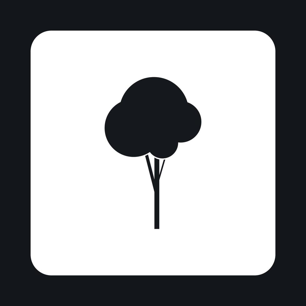 träd med en avrundad krona ikon, enkel stil vektor