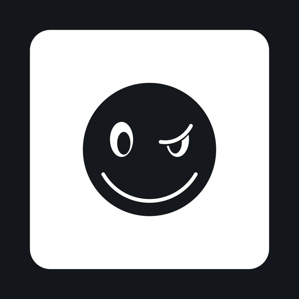 Eyewink verdächtiges Emoticon-Symbol, einfacher Stil vektor