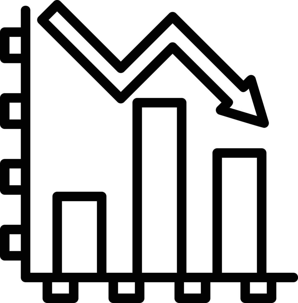 Diagramm-Vektorsymbol ablehnen vektor