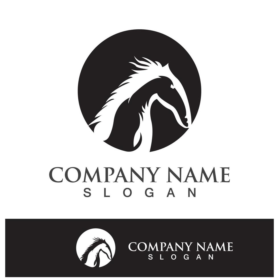 häst huvud logotyp ikon mall design vektor