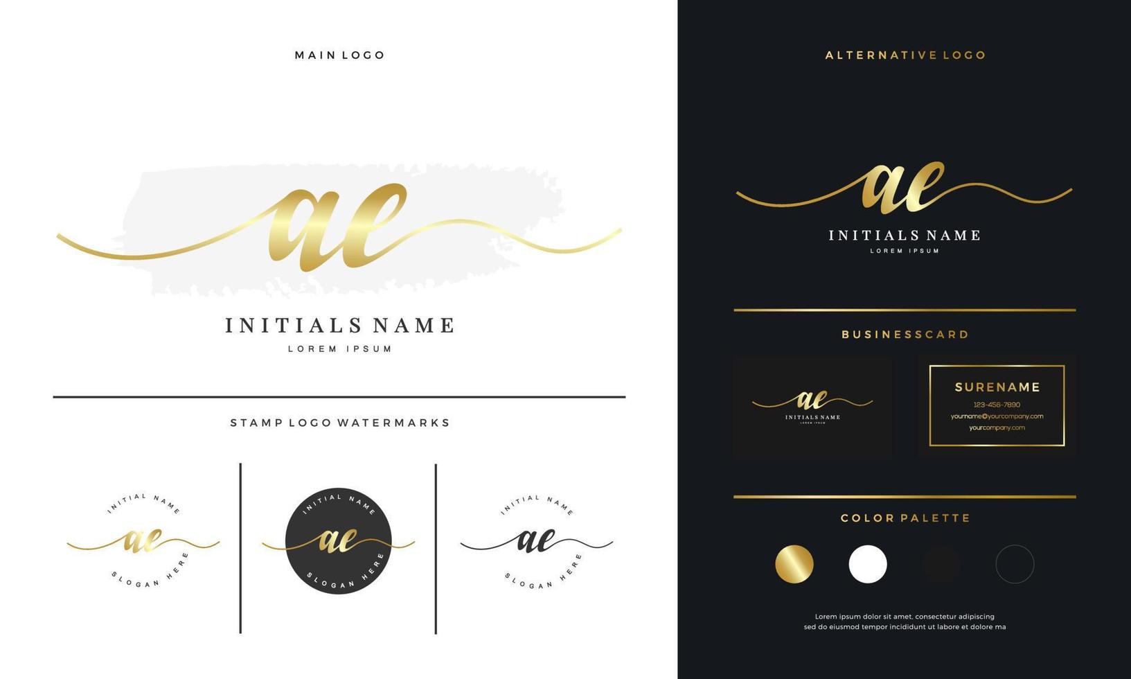 Handschrift-Initiale des Buchstabens ae ae feminin und Beauty-Logo-Design vektor