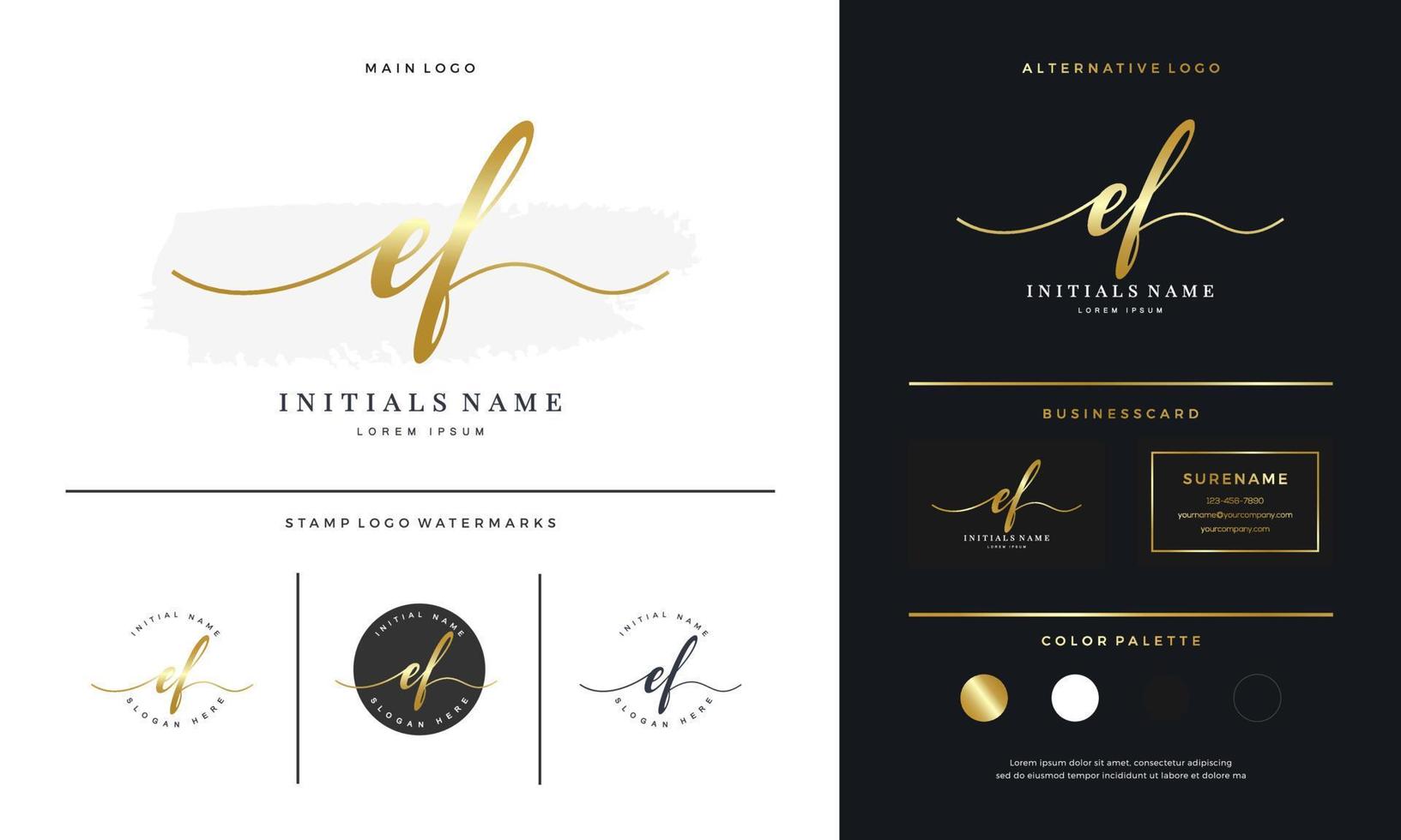 Handschrift-Initiale des Buchstabens ef ef feminin und Beauty-Logo-Design vektor