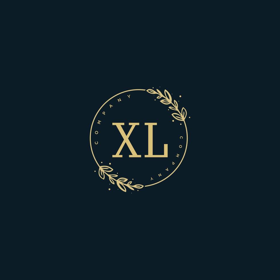 anfängliches xl-schönheitsmonogramm und elegantes logo-design, handschriftliches logo der ersten unterschrift, hochzeit, mode, blumen und botanik mit kreativer vorlage. vektor