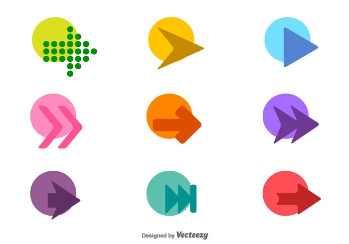 Vektor uppsättning av färgglada pil ikoner