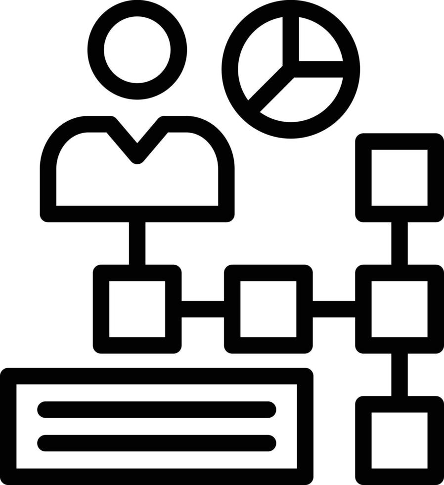 organisationsdiagram linje ikon vektor