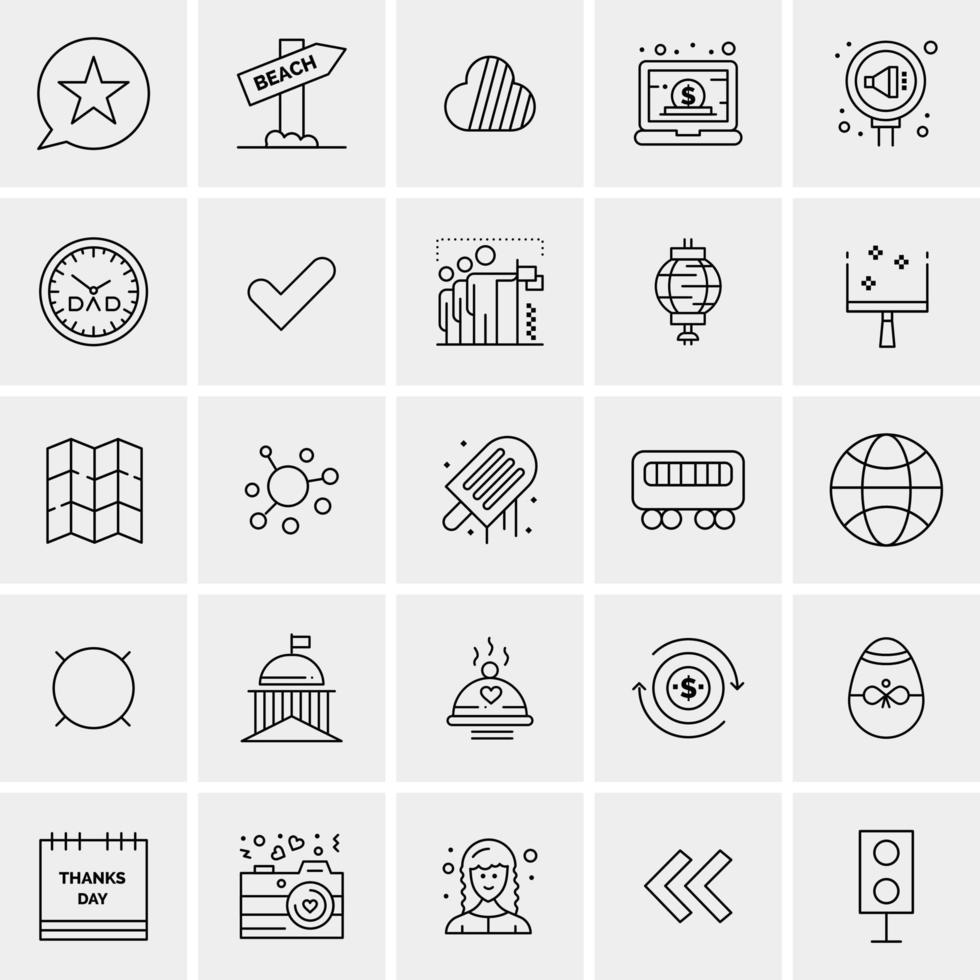 25 universelle Business-Icons Vektor kreative Icon-Illustration zur Verwendung in Web- und Mobilprojekten