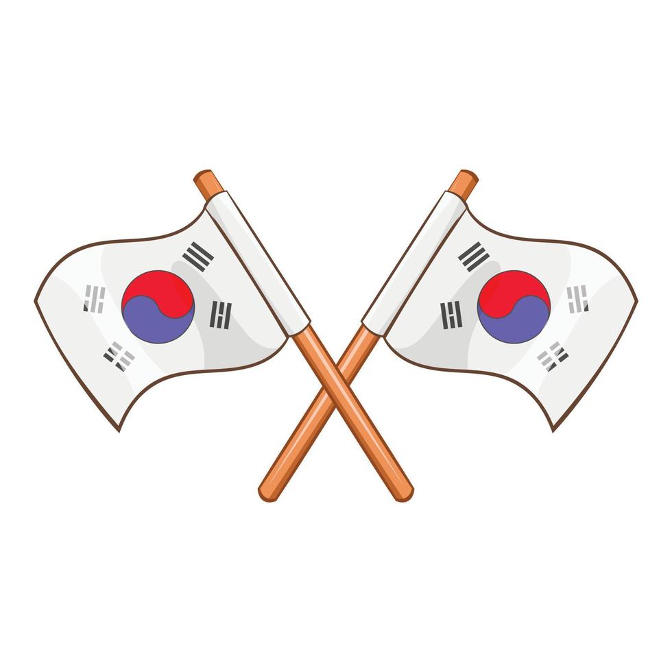 söder korea flaggor ikon, tecknad serie stil vektor