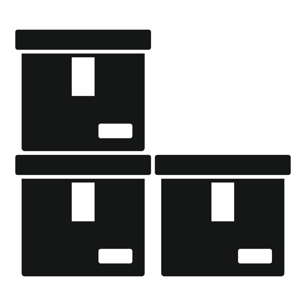 lådor Plats organisation ikon, enkel stil vektor