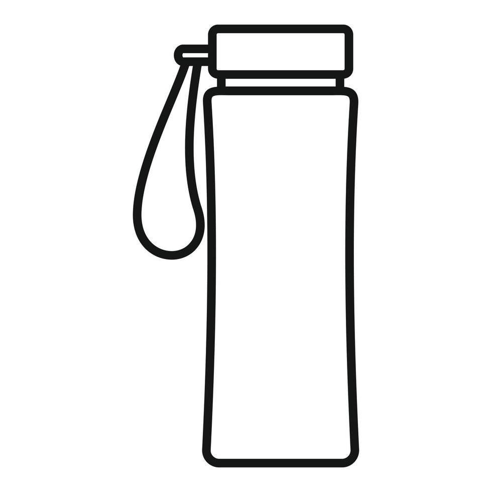 Symbol für die Wasserflasche im Fitnessstudio, Umrissstil vektor