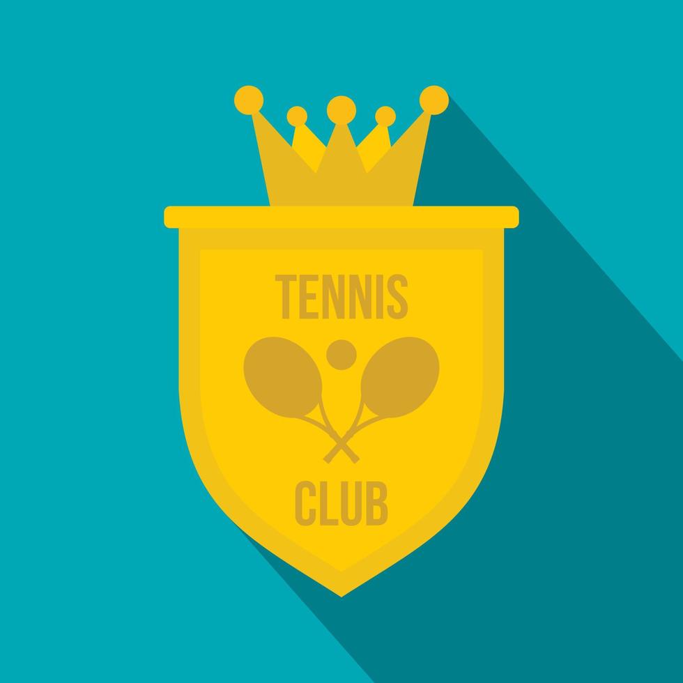 Wappen der Tennisclub-Ikone, flacher Stil vektor
