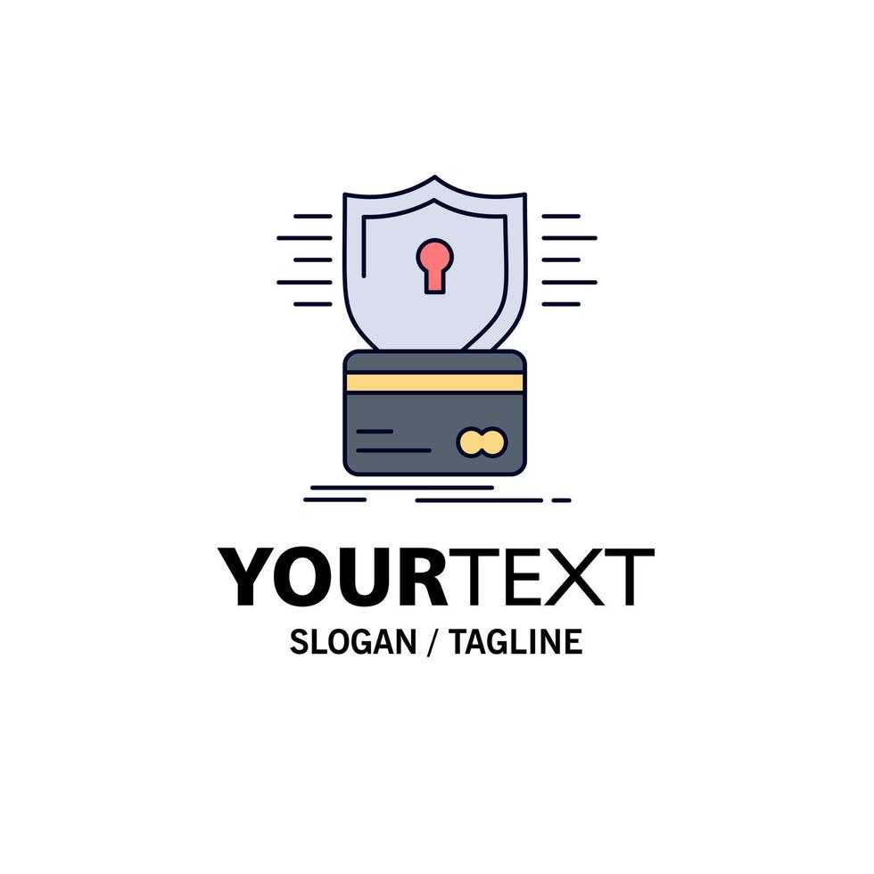 säkerhet kreditera kort kort dataintrång hacka platt Färg ikon vektor