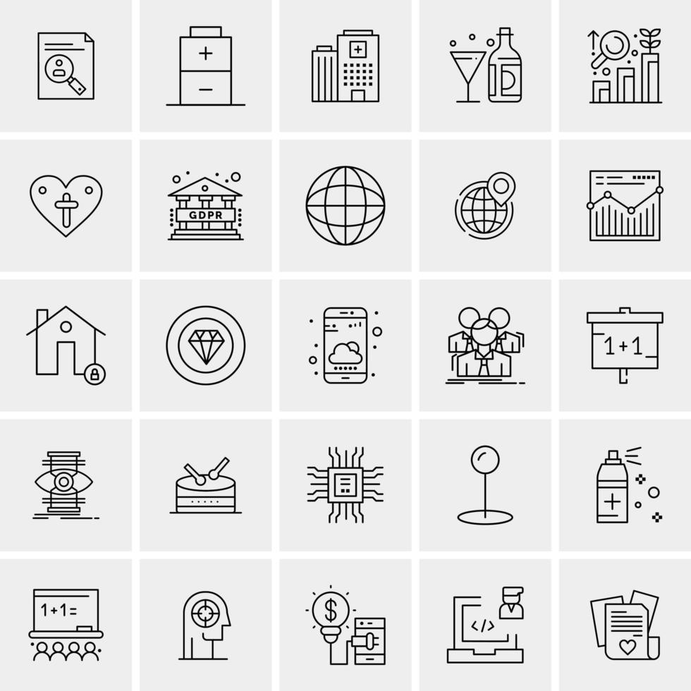 25 universelle Business-Icons Vektor kreative Icon-Illustration zur Verwendung in Web- und Mobilprojekten