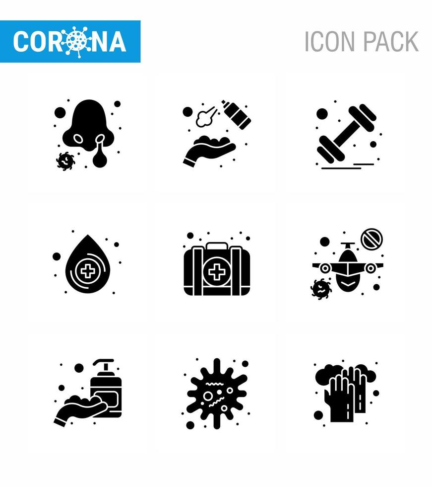 coronavirus förebyggande 25 ikon uppsättning blå utrustning medicinsk tvättning släppa sporter viral coronavirus 2019 nov sjukdom vektor design element