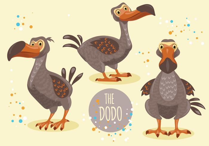 Dodo Bird Cartoon Character Collection vektor