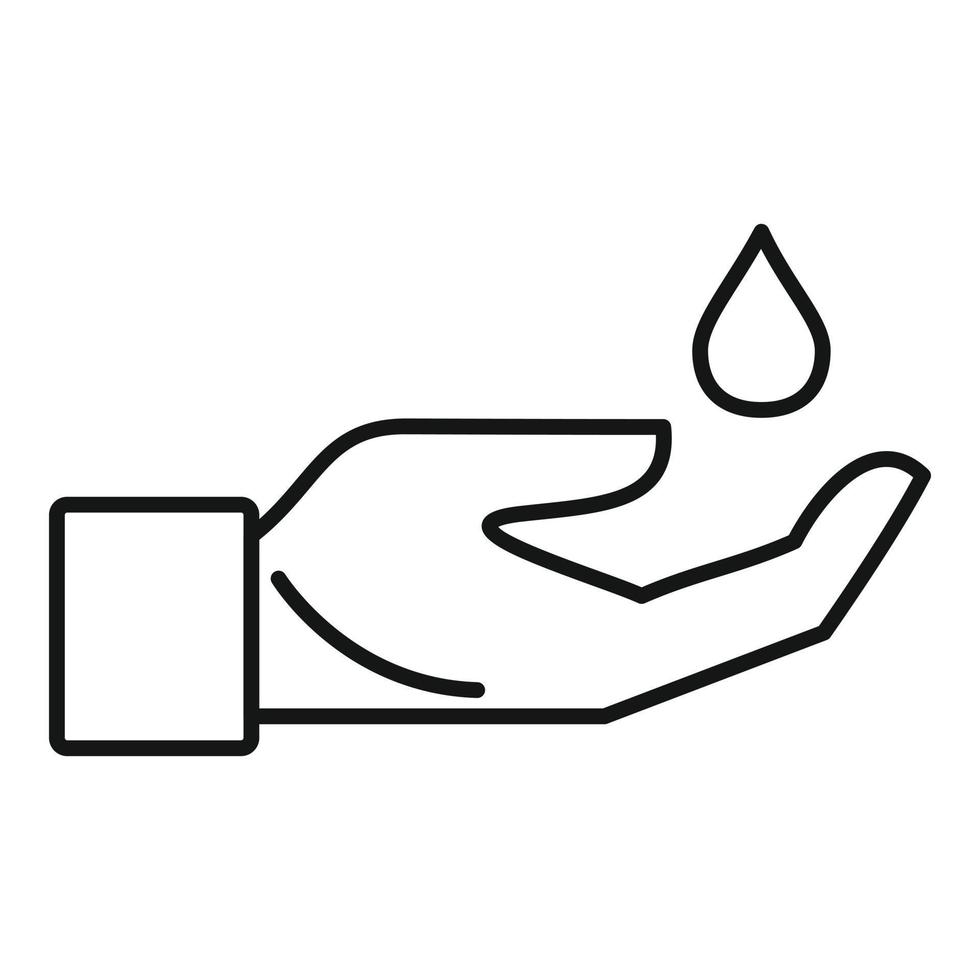 desinfektion hand ikon, översikt stil vektor
