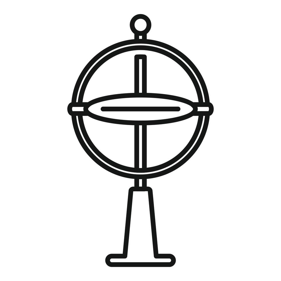 Gyroskop-Modell-Icon-Umrissvektor. Beschleunigungssensor vektor