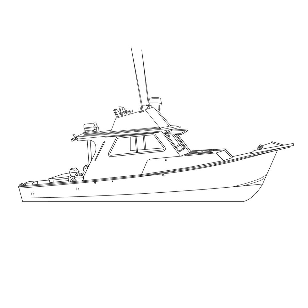 Fischerboot-Vektor-Illustrationslogo, perfekt für Bootsgeschäft, Vermietung und Service-Logo-Design vektor