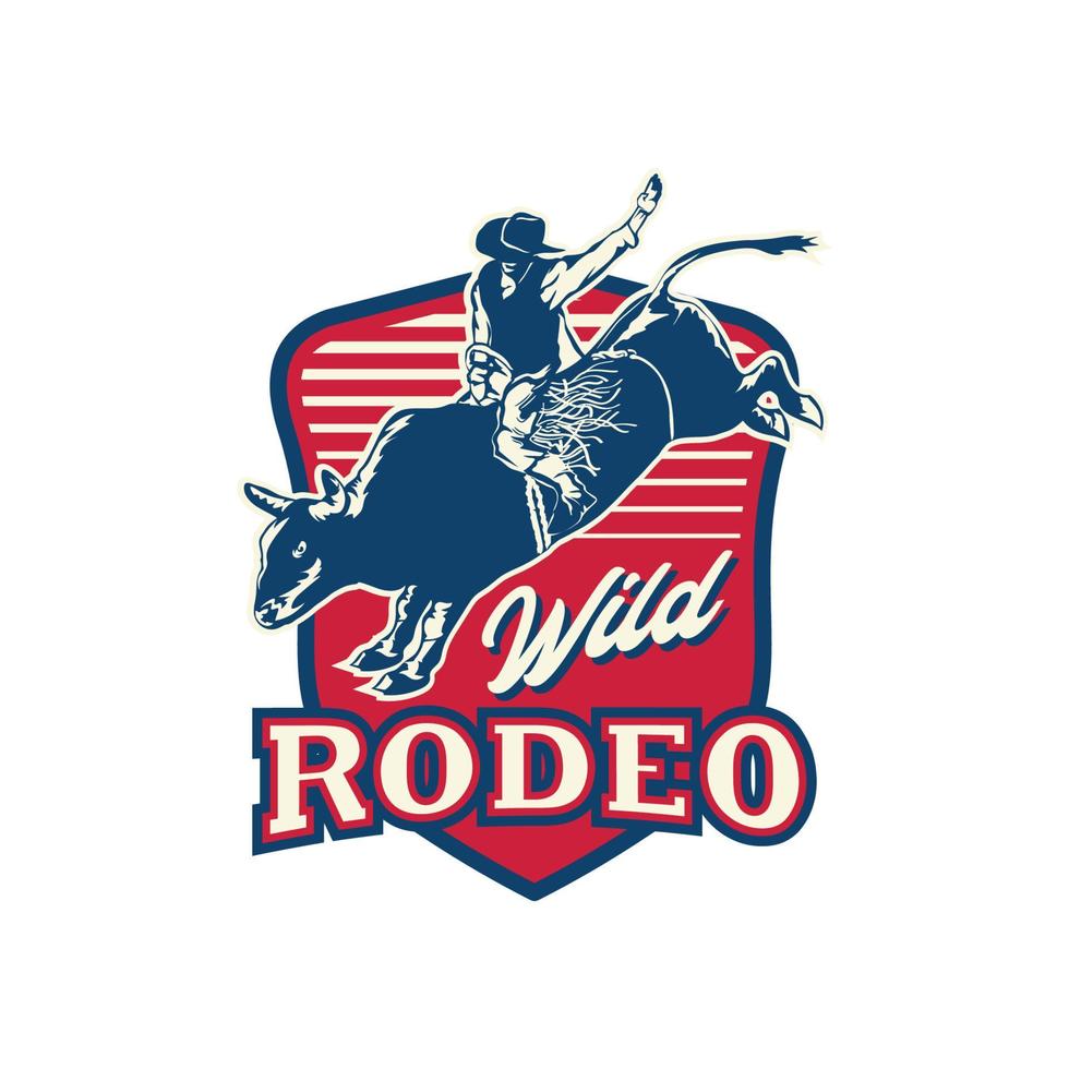 Bull Rodeo Vektor Illustration Logo Design, perfekt für Rodeo Wettbewerb und Club Logo auch T-Shirt Design